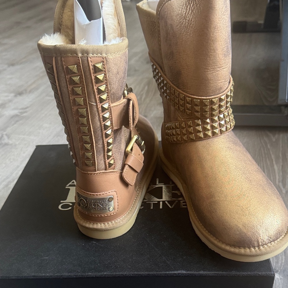 Australia Luxe Collective Gold Ankle Boots - Picture 6 of 13